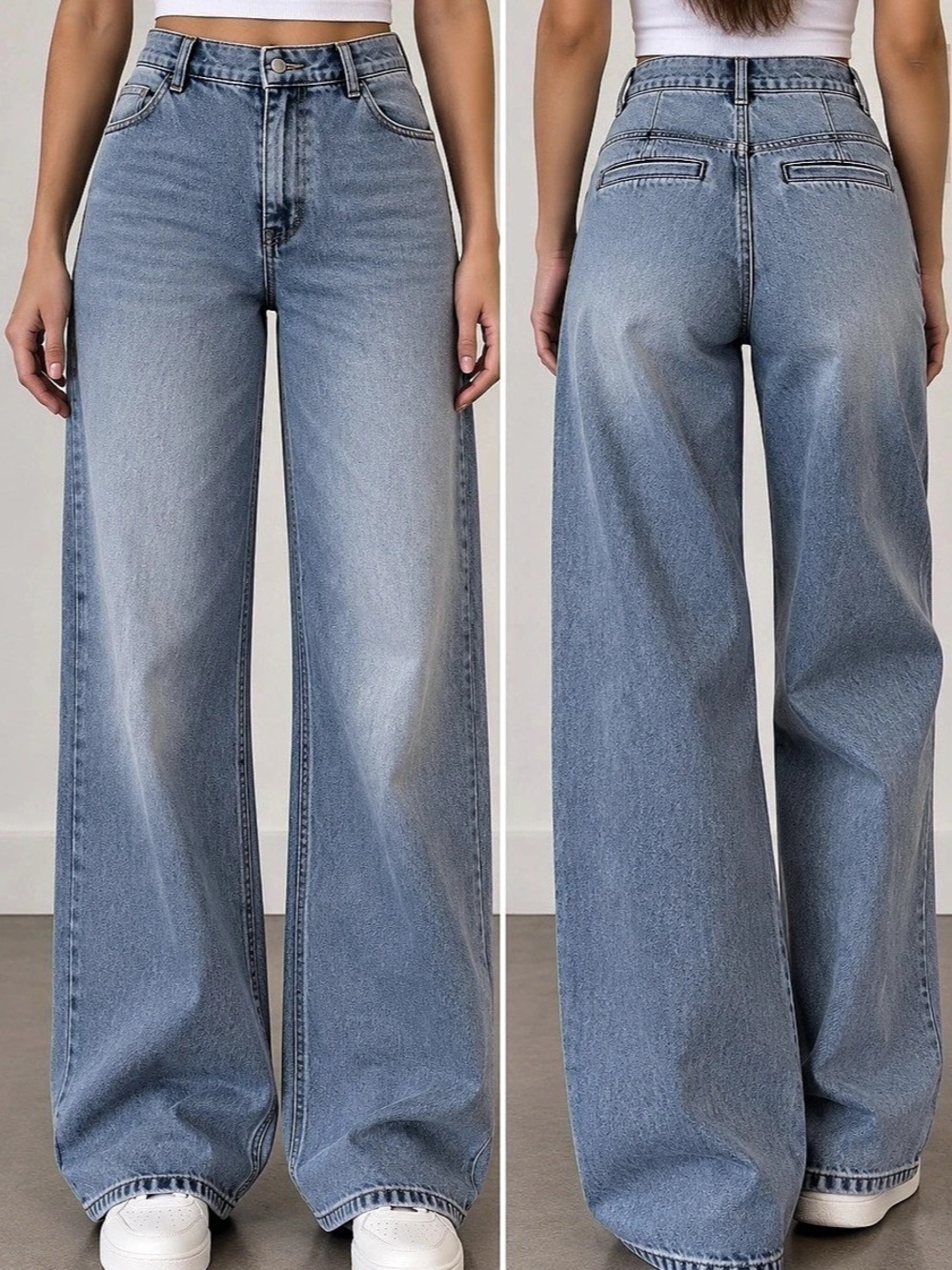 L'OFFICIEL STORIES Los Angeles Atelier Wide Leg Jeans in Blue Size 2
